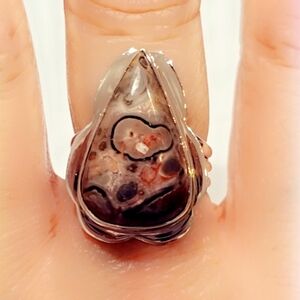 Leopard Skin Sterling Silver 925 Gemstone Ring